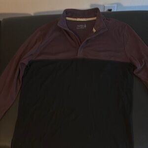 Men's Black and maroon quarter zip layer